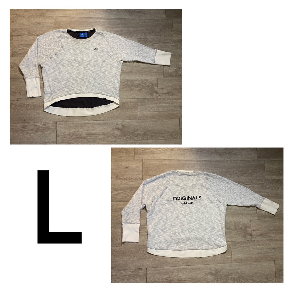 Adidas Originals Heathered Grey/Cream Sweatshirt Women’s Size Large